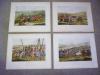 Set of 4 antique 19th century fox hunting aquatint hand coloured etching prints by H Alken & G Hunt